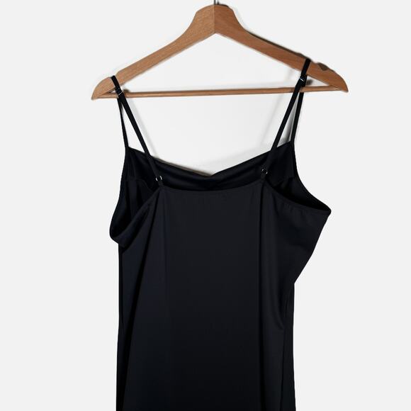 Good American Scuba Midi Dress 5 (2XL) Black Bodycon Square Neck Adjustable - Picture 5 of 13